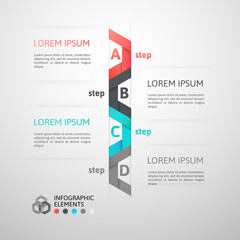Modern business step origami style options banner