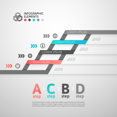 Modern business step origami style options banner