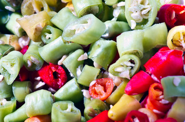 close up of  chilli peppers on background