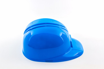 Blue construction helmet.