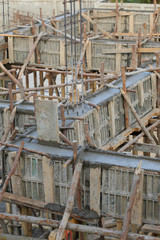 cement pouring structure at construction house