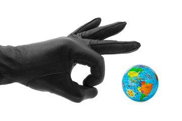 Hand and globe