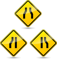 Vector narrow road sign