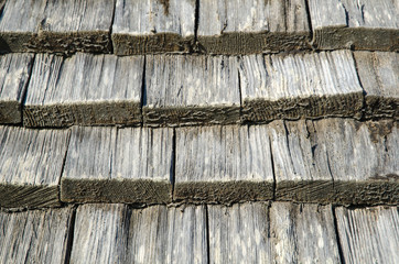 Detail of wooden roof tiles