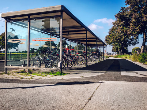 Fototapeta Bicycle parking area