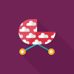 Pram flat icon with long shadow,eps10
