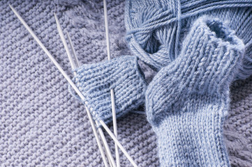 Fototapeta na wymiar How to knit a sock. Part 3 - final