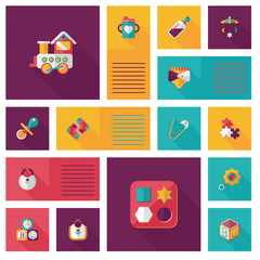 baby flat ui bakcground set