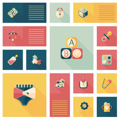 baby flat ui bakcground set