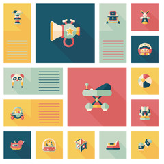 baby flat ui bakcground set