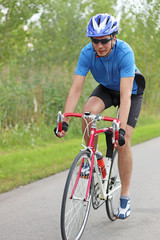 male cyclist on a race bike