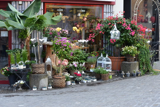 devanture d'un magasin de fleurs