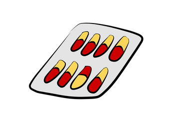 cartoon pack of pills