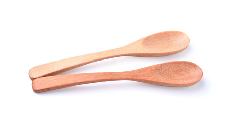 Wooden spoon isolated on white background