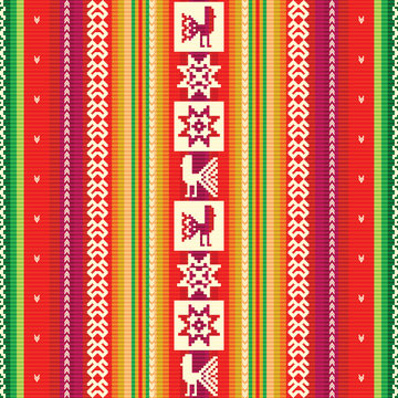 South american colourful fabric pattern