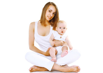 Portrait cute baby and mother