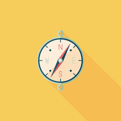 compass flat icon with long shadow