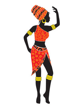 silhouette of dancing African woman