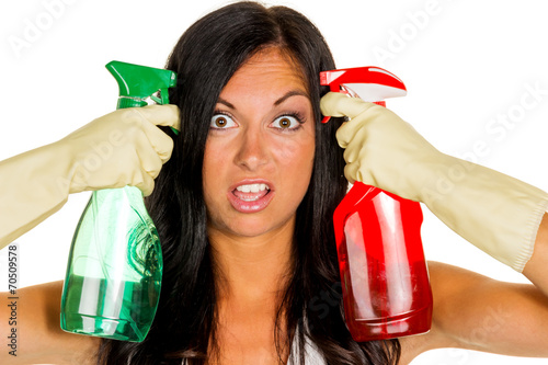 Hausfrau ärgert sich über putzen Stockfotos und Hausfrau ärgert sich über putzen Stockfotos und