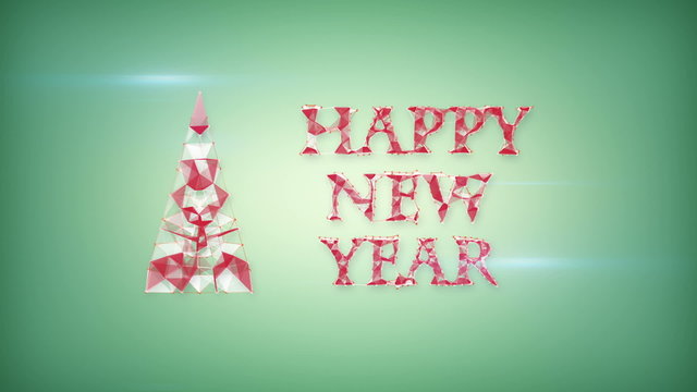 happy new year greeting triangles shape