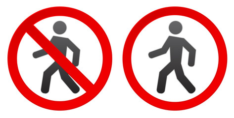 person walk warning stop sign