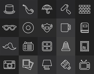 Outline icons thin flat design, modern line stroke style