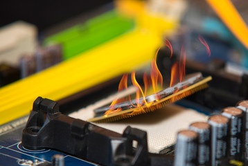  high performance personal computer CPU on fire