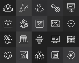 Outline icons thin flat design, modern line stroke style