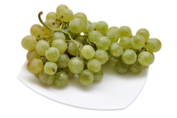 Grape on a white plate