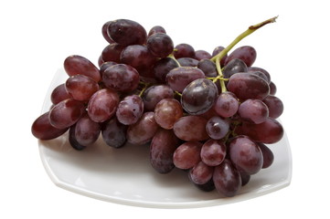 Grape on a white plate
