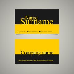 Modern simple business card template with big name