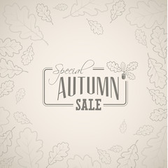 Autumn sale vector retro poster