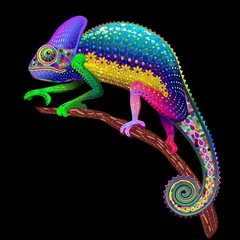 Wall murals Draw Chameleon Fantasy Rainbow Colors