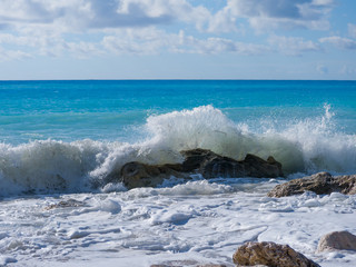 beach of the island of Lefkada in Greece