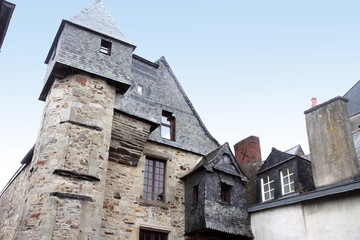 Fototapeta na wymiar Medieval building in Vitre, Brittany, France