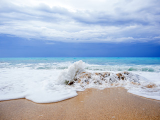 beach of the island of Lefkada in Greece