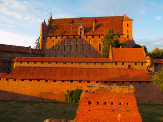 Malbork castle in the evening
