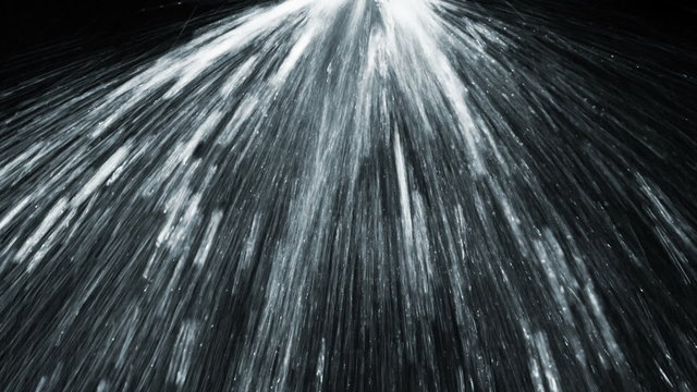Fire sprinkler, water shower, black background