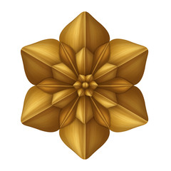 golden decorative flower ornament, antique design element