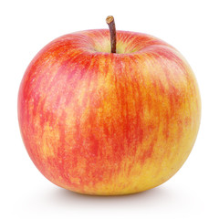 Red yellow apple isolated on white with clipping path