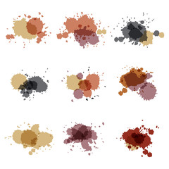 Watercolor hand painted circles set vector spot