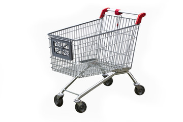 isolated shopping cart on whitte background