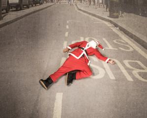 santa claus death in the middle of road