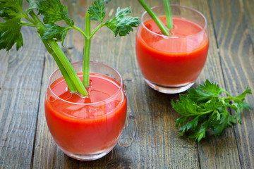 Freshly made Bloody Mary cocktail in a glass