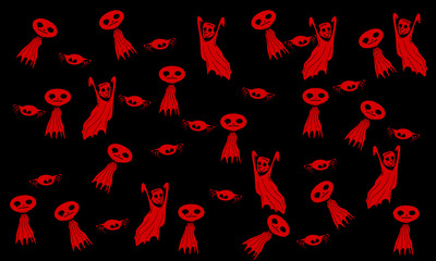 Halloween monsters isolated on background