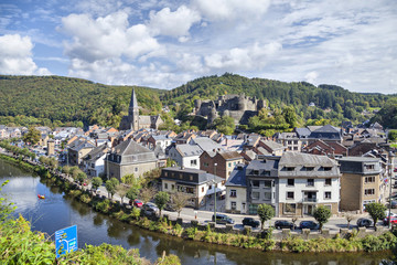 View from hill on belgian city La Roche-en-Ardenne