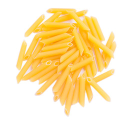 Penne Raw Pasta Isolated on White