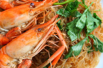 Shrimp vermicelli. Thai food