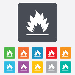Fire flame sign icon. Heat symbol.