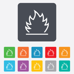 Fire flame sign icon. Heat symbol.